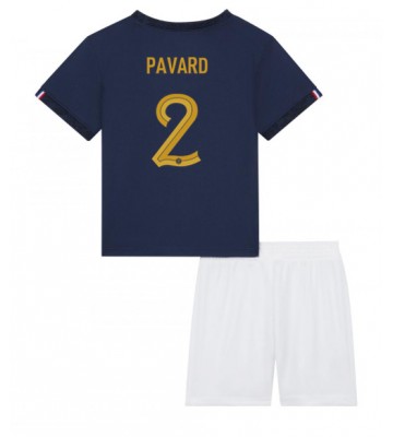 Frankrike Benjamin Pavard #2 Hemmaställ Barn VM 2022 Kortärmad (+ Korta byxor)